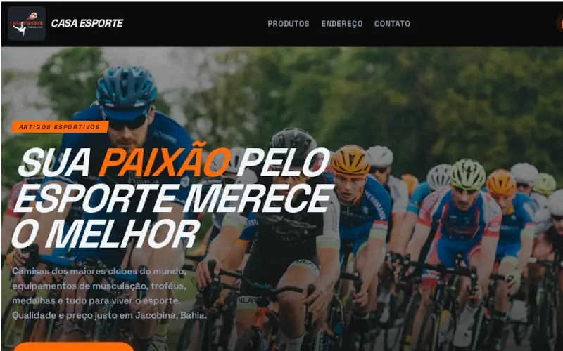 Site Casa Esporte - Loja de artigos esportivos em Jacobina